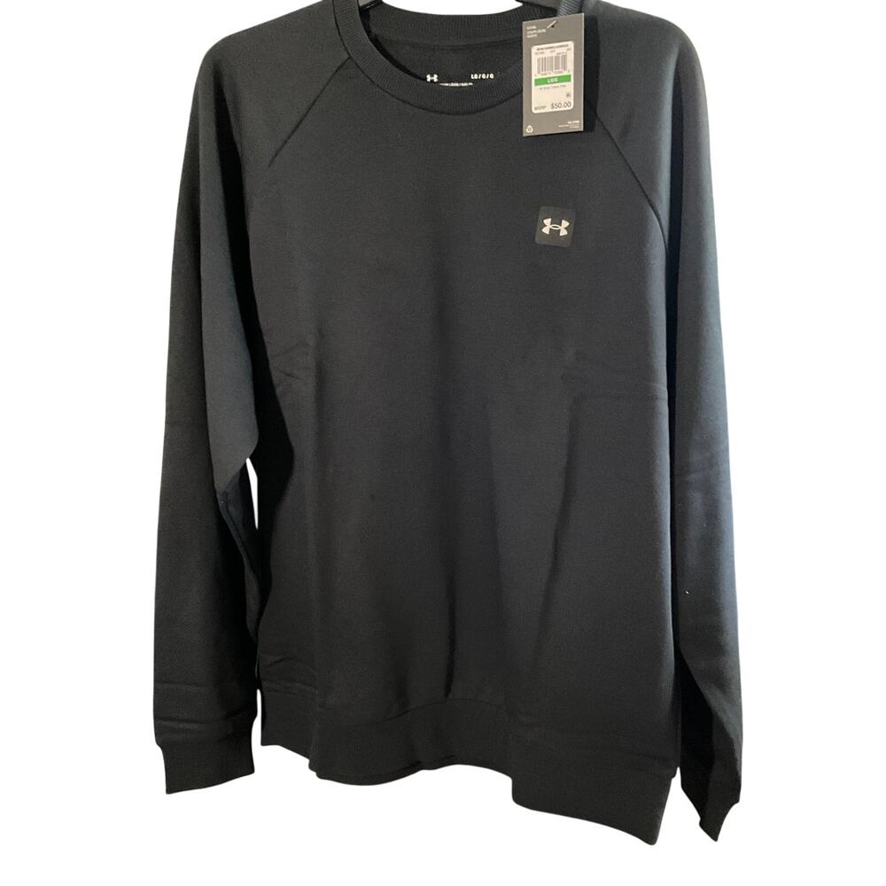 Under Armour Athleisure Rival Fleece Raglan Crewneck Sweatshirt Navy NWT L